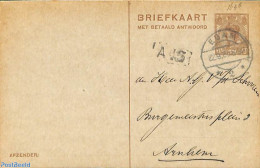 Netherlands 1923 Reply Paid Postcard 7.5/7.5c, Used Postal Stationary - Briefe U. Dokumente