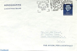 Netherlands 1953 Aerogramme 30c To USA, Used Postal Stationary - Brieven En Documenten