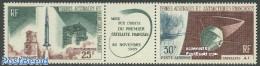 French Antarctic Territory 1966 Satellites 2v+tab [:T:], Unused (hinged), Transport - Various - Space Exploration - Jo.. - Neufs