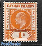 Cayman Islands 1901 1sh, WM Crown-CA, Stamp Out Of Set, Mint NH - Kaaiman Eilanden