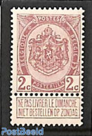 Belgium 1907 2c, Stamp Out Of Set, Unused (hinged), History - Coat Of Arms - Ongebruikt