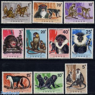 Congo (Kinshasa) 1971 Monkeys 10v, Unused (hinged), Nature - Animals (others & Mixed) - Monkeys - Sonstige & Ohne Zuordnung