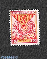 Netherlands 1925 10c, With Yellow/red Cross In Bottom Margin, Unused (hinged), Nature - Flowers & Plants - Nuevos