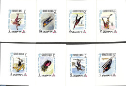 Umm Al-Quwain 1968 Olympic Winter Games 8 S/s, Mint NH, Sport - Ice Hockey - Olympic Winter Games - Skating - Skiing - Hockey (sur Glace)