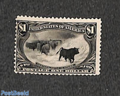 United States Of America 1898 $1 Trans Mississipi Exposition MNH With Attes, Mint NH, Nature - Cattle - Ungebraucht