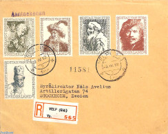 Netherlands 1956 Rembrandt 5v, Sent On First Day Of Issue, First Day Cover, Art - Rembrandt - Cartas & Documentos