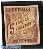 French Colonies (gen. Issues) 1884 5Fr, Postage Due, Stamp Out Of Set, Unused (hinged) - Autres & Non Classés