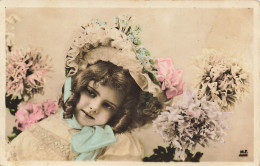 P8-enfants Fantaisies Portrait D'une Petit Fille Avec  Chapeau Et Fleurs Tres Beau Portrait De M F PARIS - Abbildungen