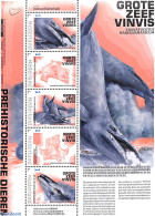 Netherlands - Personal Stamps TNT/PNL 2024 Preh. Animals, Grote Zeef Vinvis 5v M/s, Mint NH, Nature - Fish - Prehistor.. - Vissen