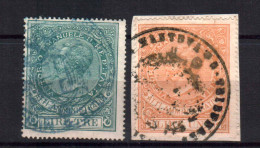ITALY. 2 FISCAL TAX REVENUE STAMPS  1860s USED - Revenue Stamps