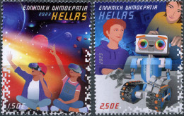 Greece 2023. Children And Technology (MNH OG) Set Of 2 Stamps - Unused Stamps
