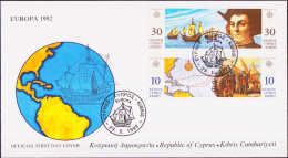 Chypre - Cyprus - Zypern FDC 1992 Y&T N°790 à 793 - Michel N°790 à 793 - EUROPA - Storia Postale
