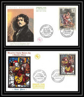 16875 France Lettre Premier Jour Fdc Cover N°1376/1377 Delacroix Sainte Foy Conches 1963 - 1960-1969