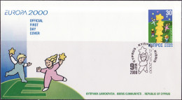 Europa CEPT 2000 Chypre - Cyprus - Zypern FDC1 Y&T N°964 - Michel N°957 - 30c EUROPA - 2000