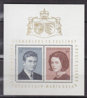 LIECHTENSTEIN, Block 7, Postfrisch **, Hochzeit Von Erbprinz Hans-Adam II. Und Gräfin Marie Kinsky 1967 - Blokken