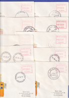 Brasilien FRAMA-ATM Für Münzwertzeichendrucker VA.00001-VA00010 Kpl Serie Briefe - Franking Labels