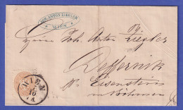 Österreich 15 Kr Mi.-Nr. 34 Auf Brief O WIEN Nach EISENSTEIN (Böhmen) 1865 - Lettres & Documents