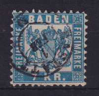 Baden 7 Kreuzer Blau Wappen Mi.-Nr. 25 A  O RASTATT - Usados