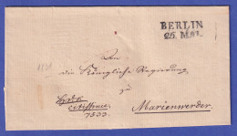 Preußen Nach 1817 (1831?) Vorphila-Brief Mit Schwarzem Zweizeiler BERLIN  - Other & Unclassified