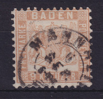 Baden 9 Kreuzer Fahlbraun Wappen Mi.-Nr. 20 Ba  O MANNHEIM  Gepr. PFENNINGER - Usati