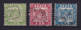 Baden Wappen Mi.-Nr. 23-25 Kompletter Satz Gestempelt - Afgestempeld