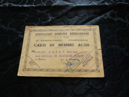 VP-321 , Carte De Membre, Association Sportive Rhodanienne, Les Roches De Condrieu, Section Football, 1945-46 - Lidmaatschapskaarten