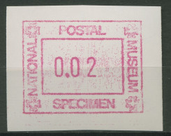 Großbritannien ATM 1984 ATM Postal Museum Einzelwert ATM 1.1 Postfrisch - Post & Go (distribuidores)
