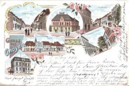 GNOYEN Gnoien Color Litho Lange Str 2x Amtsgericht Markt Teterower Strasse Gelaufen 11.8.1901 - Teterow