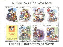 Guyana Disney Mickey Ambulance Fire Fighter Pompier Police MNH ** SC (A52-110c) - Disney