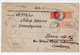 1947.YUGOSLAVIA,SERBIA,ZRENJANIN COVER TO SLOVENIA AND BACK,LABEL:LEFT,PARTITO ITALIAN,ODPOTOVAL SLOVENIAN LANGUAGE - Cartas & Documentos