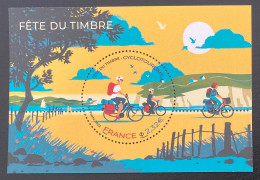 2023 France Francia Odd Shaped Stamp Bicycle Bicyclette Vélo Rond Round Cyclotourisme Fête MNH Minisheet New - Cycling