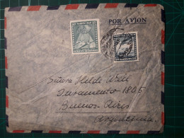 RÉPUBLIQUE DU CHILI, Enveloppe Aérienne Distribuée Par Avion à Buenos Aires, Argentine. Variété De Timbres-cartes Postal - Chile