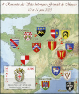 Monaco 2023. 4th Meeting Of The Historical Sites Of The Grimaldi (MNH OG) S/S - Unused Stamps