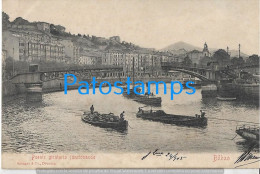 230086 SPAIN ESPAÑA BILBAO VIZCAYA PAIS VASCO PUENTE GIRATORIO & SHIP CIRCULATED TO ARGENTINA  POSTAL POSTCARD - Autres & Non Classés