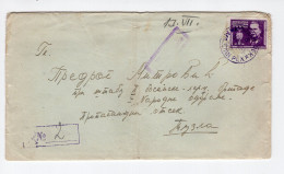 13.7.1945. YUGOSLAVIA,MILITARY,PARTIZAN MAIL,MAJDANPEK RECORDED COVER TO TUZLA,CENSOR,V.P. SARAJEVO CANCELLATION,LETTER - Covers & Documents