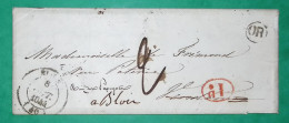 CAD TYPE 14 BLOIS LOIR ET CHER OR + DECIME RURAL POMMERAY POUR VENDOME REEXP 1844 LETTRE COVER FRANCE - 1801-1848: Précurseurs XIX