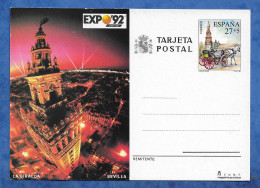Espagne Entier Postal 1992 Exposition Universelle Sevilla La Giralda Dos Vierge Blanc - 1931-....