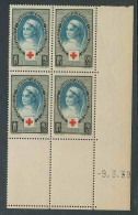 0030 France Coin Daté N°422 75è Anniversaire De La Croix-Rouge Internationale. COTE 102 09/03/1939  - 1930-1939