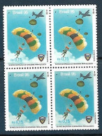 Brasil (Brazil) - 1995 - Block Of 4: Parachutting  - Yv 2238 - Parachutisme