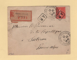 Type Semeuse - N°204 Seul Sur Lettre Recommandee - 1925 - Marseille Chave - Bouches Du Rhone - 1877-1920: Semi-Moderne