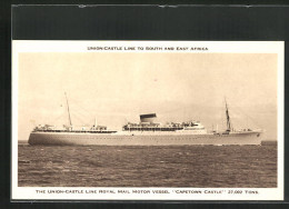 AK Passagierschiff Capetown Castle In Ruhiger See  - Steamers