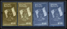 166a Charles De Gaulle UK 4 Timbres Série Complète Argent (Silver) OR (gold Stamps)  - De Gaulle (Général)