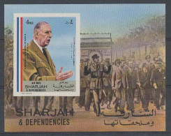 112a Charles De Gaulle - Sharjah N°824a Non Dentelé Imperf Cote 10 Euros Arc De Triomphe - Schardscha