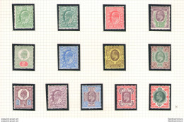 1902-04 GRAN BRETAGNA, GREAT BRITAIN, Effige Re Edoardo VII, N. 106-117 Unificato, 13 Valori MLH* - Andere & Zonder Classificatie