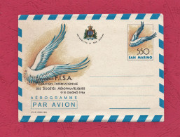 San Marino, Areogramme Par Avion- Congresso FISA 9-10.June.1984- 550 L- - Covers & Documents