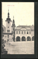 AK Ústi N. Orl., Geschäft V. Mandl Mit Rathaus Und Kirche  - Tchéquie