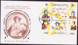 Chypre Turque - Cyprus - Zypern FDC 1992 Y&T N°BF10 - Michel N°B10 - EUROPA - Cartas & Documentos