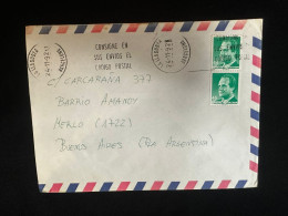 C) 1992. SPAIN. AIRMAIL ENVELOPE SENT ARGENTINA. DOUBLE STAMP OF JUAN CARLOS I. XF - Sonstige & Ohne Zuordnung