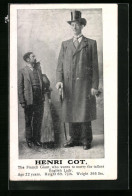 AK Henri Cot, The French Giant Woh Wants To Marry The Tallest English Lady, Age 22 Years, Riese  - Autres & Non Classés