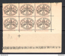 1945 Vaticano, Segnatasse 80 Cent Salmone Con Fondo Litografico Fortemente Spostato N. 9A MNH** - Variétés & Curiosités